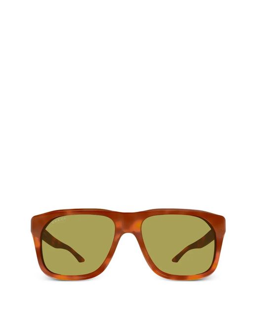 Gucci Green Geometric-Frame Sunglasses for men