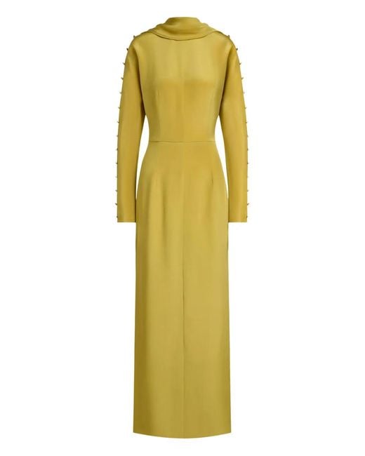 12 STOREEZ Yellow Silk Maxi Dress