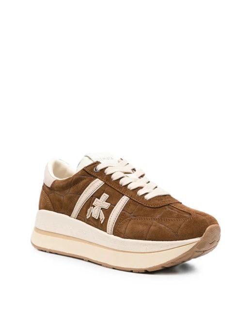 Premiata Brown Bethcoin Logo-Patch Sneakers