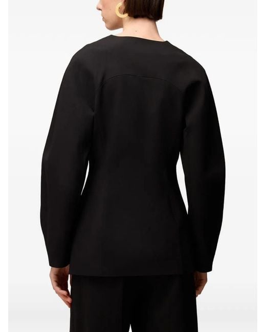 RETORI Black Hourglass Single-Breasted Wool Blazer