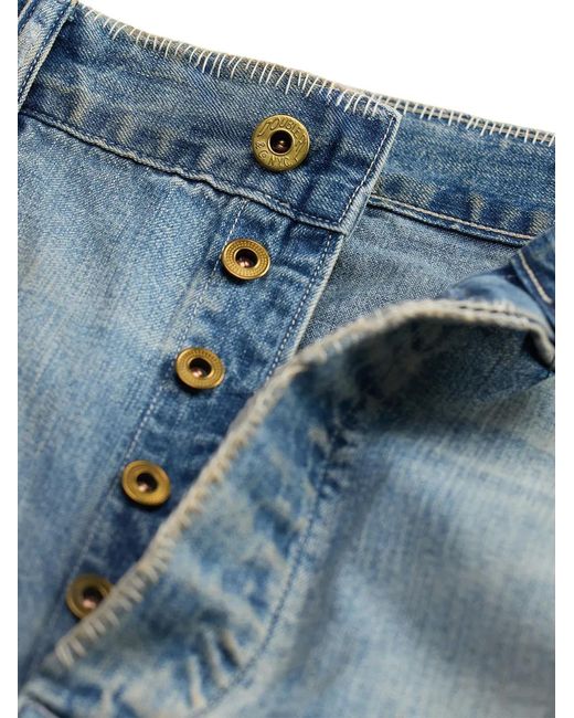 RRL Blue Patchwork Cotton Jeans for men