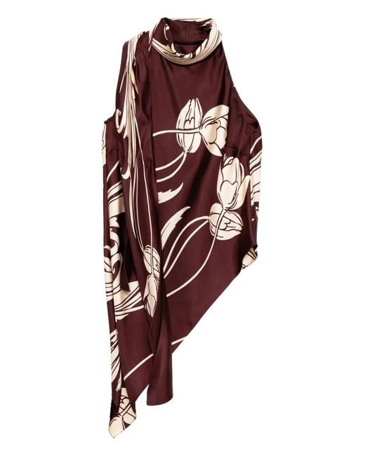 Monse Red Draped Scarf Top