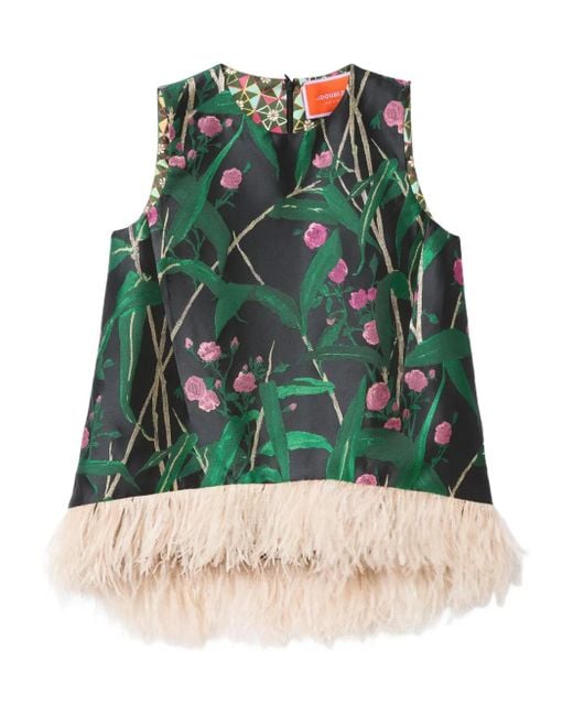 LaDoubleJ Green Bamboo-Print Top