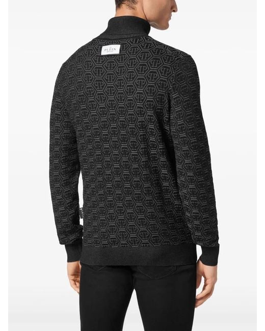 Philipp Plein Black Monogram Sweatshirt for men