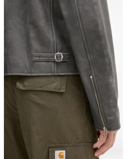 KENZO Klassische Lederjacke in Gray für Herren