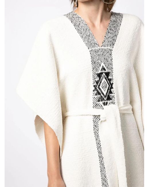 Voz White Estrella Tied-Waist Kaftan