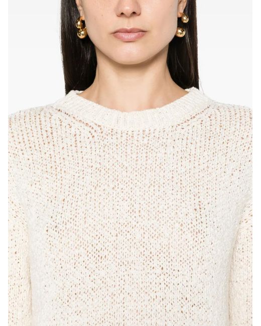 Boss Natural 3D-Knit Crew-Neck Jumper