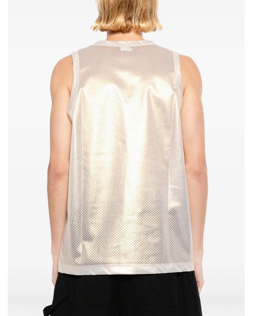 Comme des Garçons White Metallic Mesh Vest for men