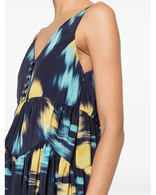 Lanvin Blue Charmeuse Mini Dress