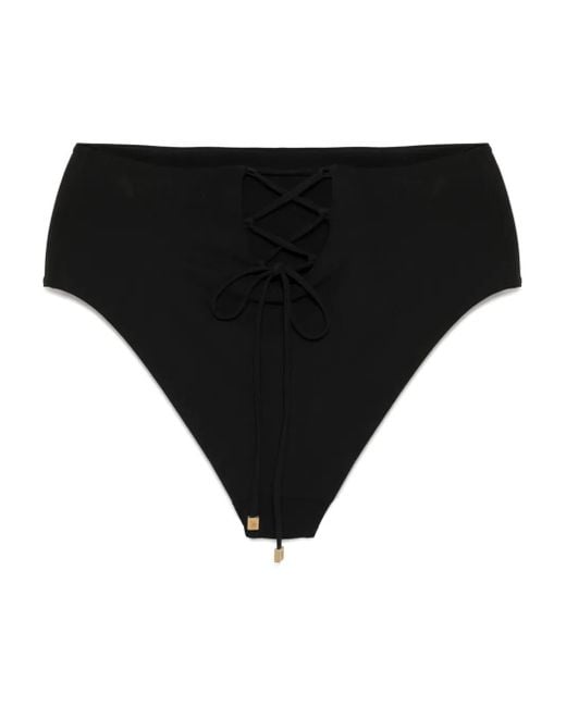 Kiki de Montparnasse Black Lace-Up Hw Bikini Bottom