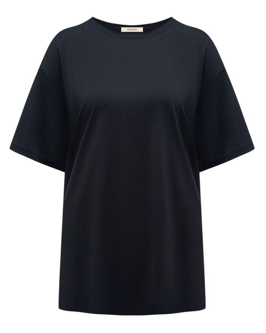 12 STOREEZ Black Round-neck Silk T-shirt