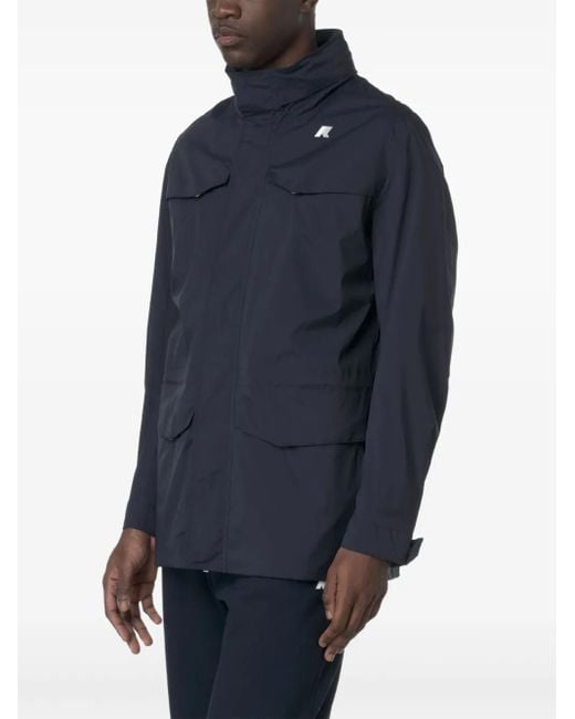 K-Way Blue Manuel Multiple-Pockets Jacket for men