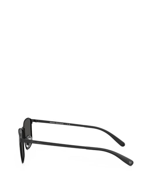 Brooks Brothers Black Rectangular Metal Sunglasses for men