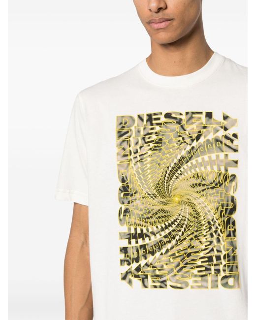 T-shirt girocollo di DIESEL in Metallic da Uomo