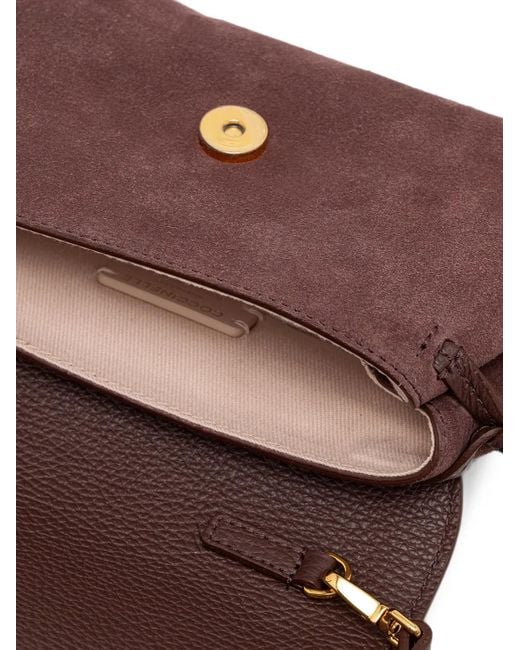 Coccinelle Purple Mini Thesssuede Leather Shoulder Bag
