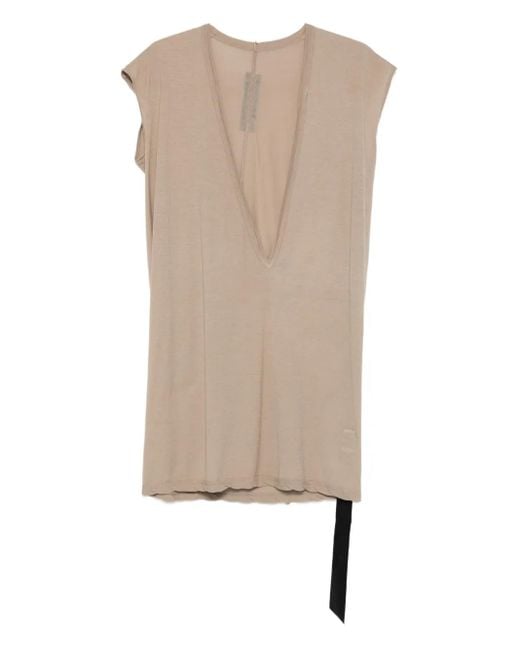 Rick Owens Natural Dylan Plunge-Neck Sleeveless T-Shirt for men