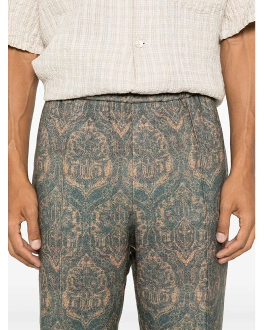 Pierre Louis Mascia Gray Graphic-Print Trousers for men