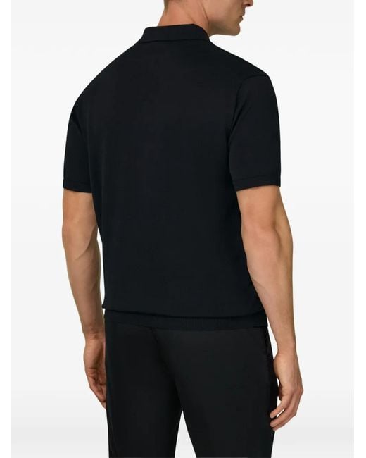 Boggi Black Buttoned Polo Shirt for men