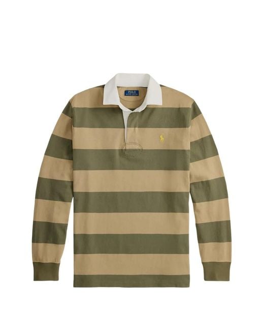 Polo Ralph Lauren Green Polo En Coton À Rayures for men