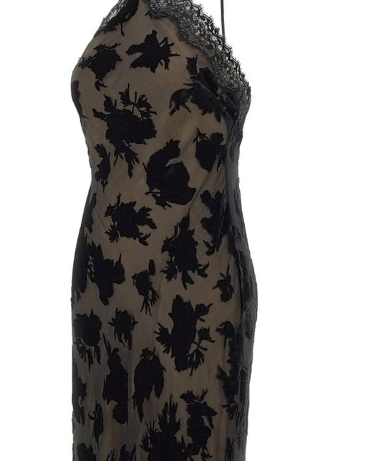 Rixo Black Harlan Lace-Devoré Midi Dress