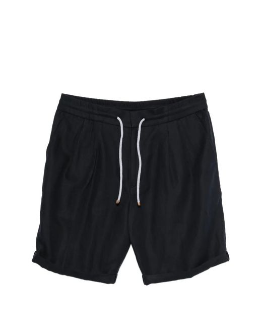 Brunello Cucinelli Black Short Plissé À Lien De Resserrage for men