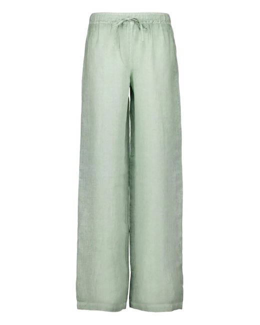 120% Lino Green Drawstring Linen Pants