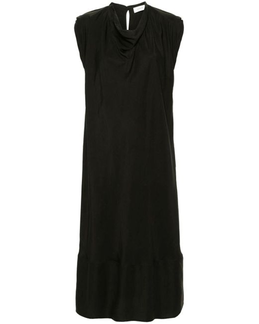 Lemaire Black Kleid mit kurzen Ärmeln