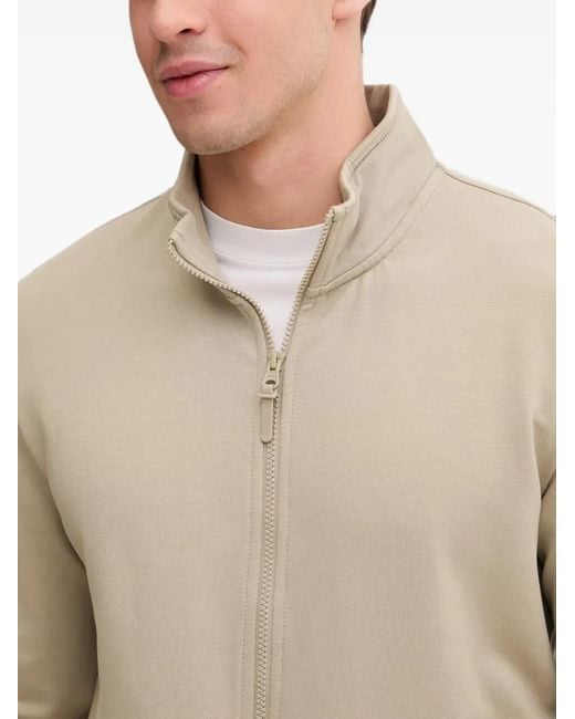 Guess Natural Zip-Up Panelled Sweater for men