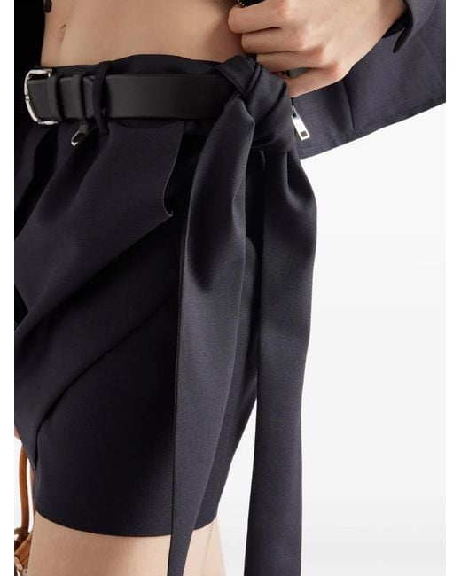 Prada Asymmetrische Wikkelrok in het Black