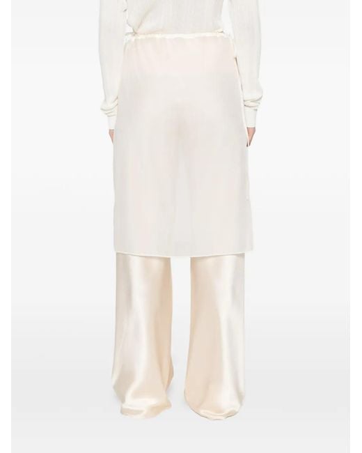 DUNST White Drawstring Midi Skirt