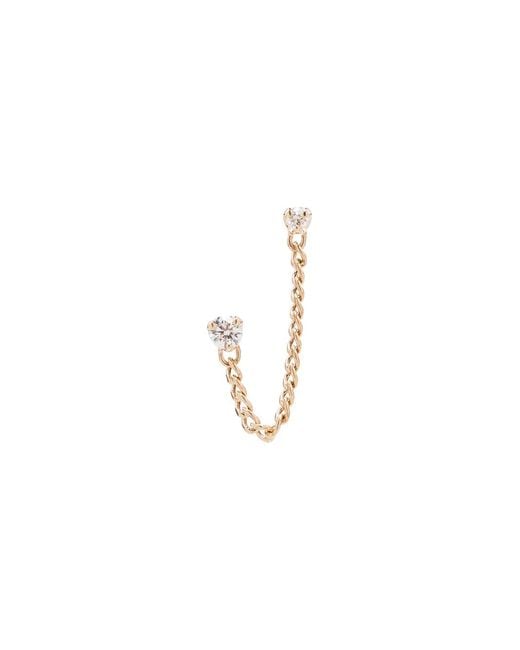 Zoe Chicco White 14Kt Diamond Stud Chain Earring