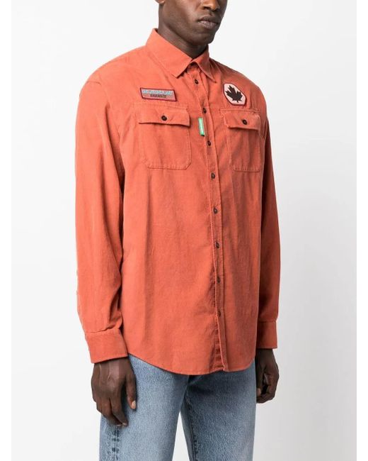 DSquared² Orange Cotton Shirt for men