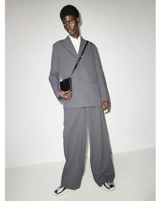 Off-White c/o Virgil Abloh Gray Crease Single-Breasted Blazer for men