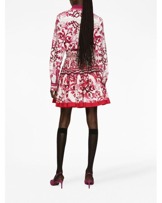 Dolce & Gabbana Plooirok Met Print in het Red