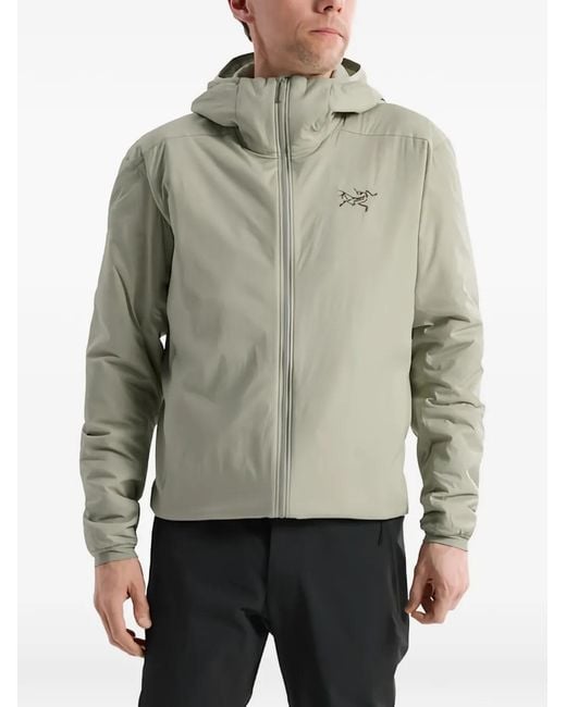 Arc'teryx Gray Hooded Logo-Print Jacket for men
