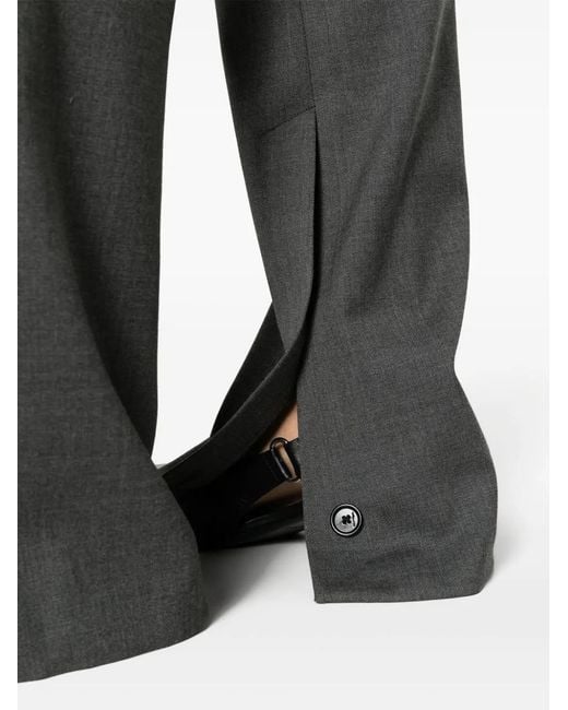 Courreges Black Cut-out Tailored Wool Trousers