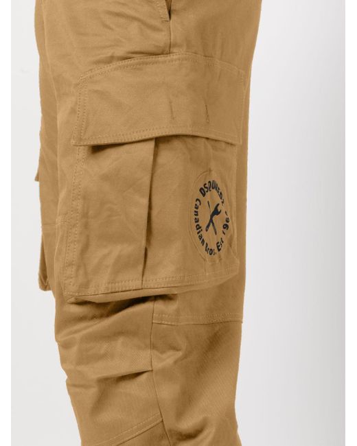 DSquared² Natural Logo Patch Cargo Trousers for men