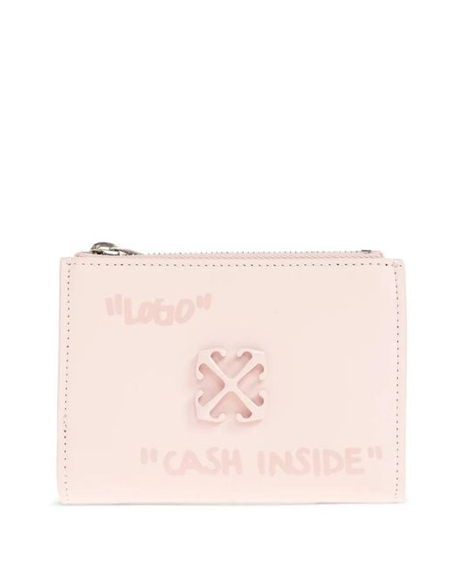 Off-White c/o Virgil Abloh Pink Portefeuille Jitney Quote Zippé