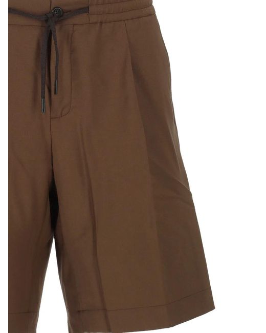 Hōsio Brown Drawstring Shorts for men