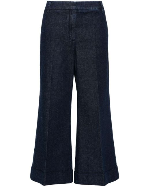 Jacob Cohen Blue Pressed-crease Wide Jeans