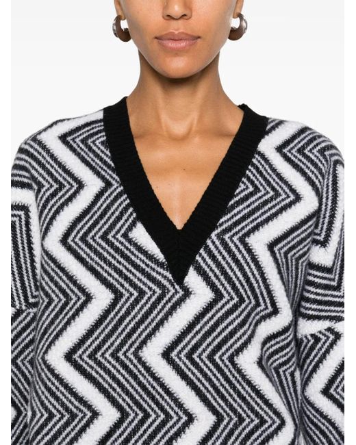 Missoni Black Zigzag Wool Sweater