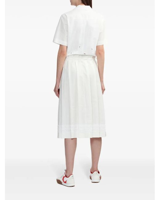 Vestido midi bordado MARINE SERRE de color White