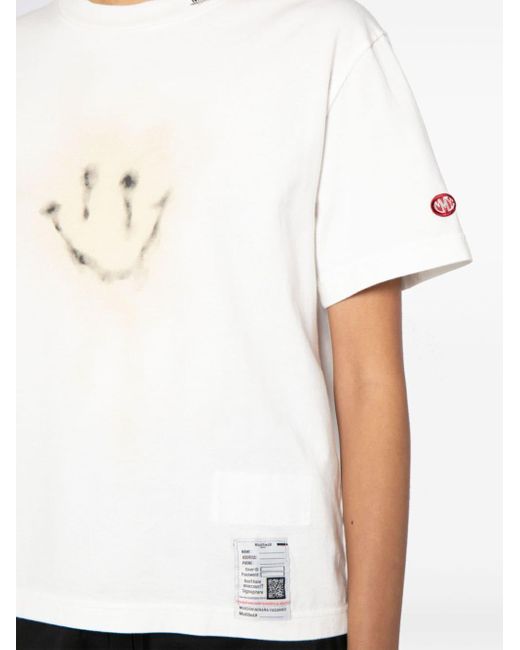 Maison Mihara Yasuhiro White Smiley-print Cotton T-shirt