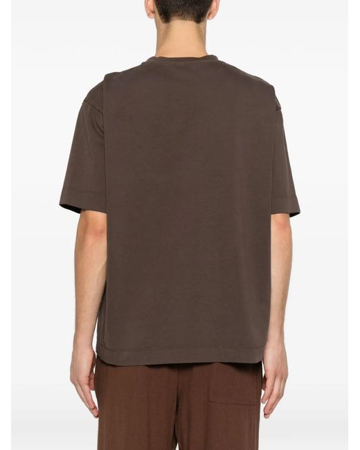 Imperial Brown Logo-Patch Crew-Neck T-Shirt for men