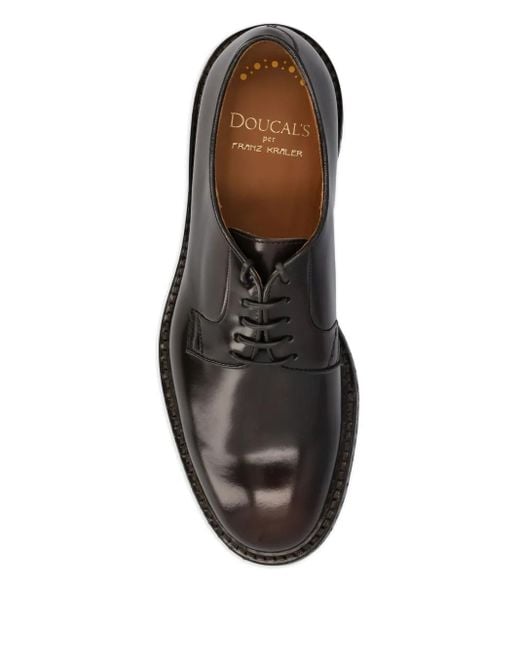 Doucal's Brown Studded-Sole Derby Shoes for men