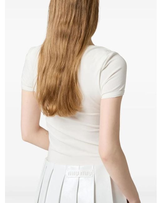Miu Miu White X Petit Bateau Jersey T-Shirt