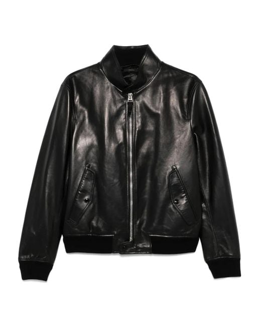 Tom Ford Bomberjacke Aus Leder in Black für Herren