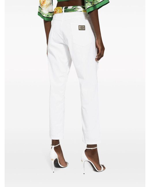 Dolce & Gabbana Gerafelde Jeans in het White