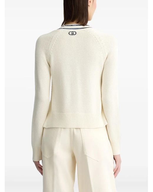 Liu Jo Natural Cotton Cardigan With Trim