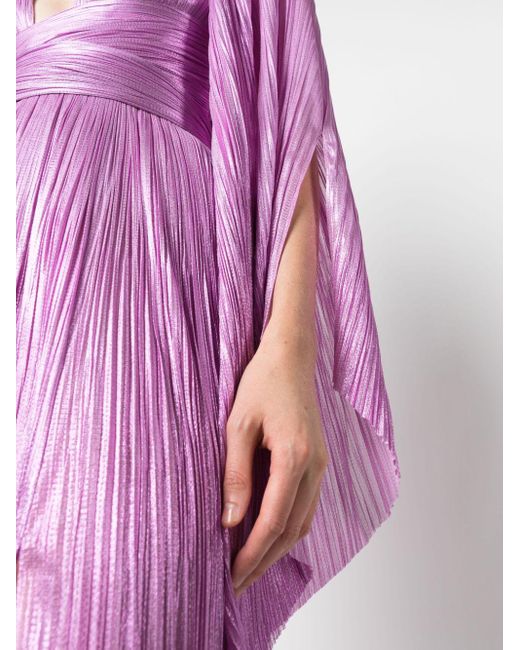 Maria Lucia Hohan Purple Pleated Silk Maxi Dress